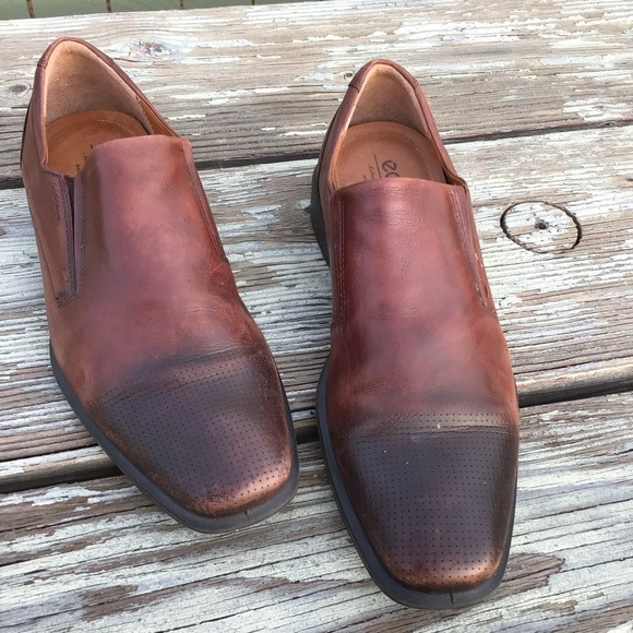 Ecco Men's Brown Leather Slip-On Loafers Size 44 - Picture 1 of 11